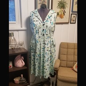 Voodoo Vixen Sheila Mint Cat Dress